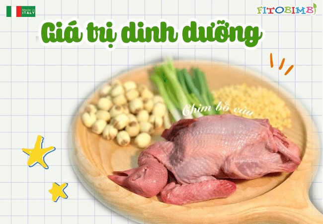 Biểu đồ giá trị dinh dưỡng của thịt chim bồ câu, hữu ích cho cách nấu cháo bồ câu đậu xanh cho bé
