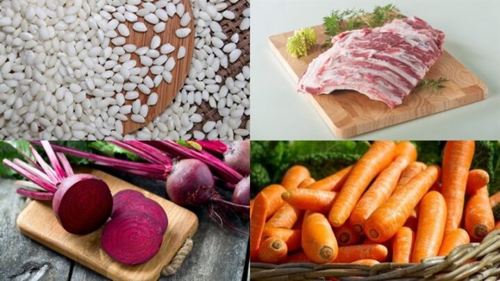 Nguyên liệu món ăn cháo sườn rau củ và đậu xanh