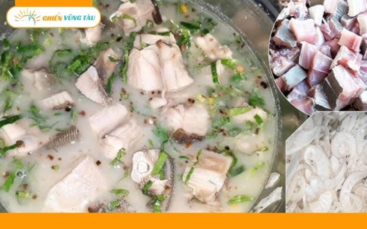 Cá đuối đã sơ chế và các nguyên liệu chuẩn bị cho cách nấu món lẩu cá đuối