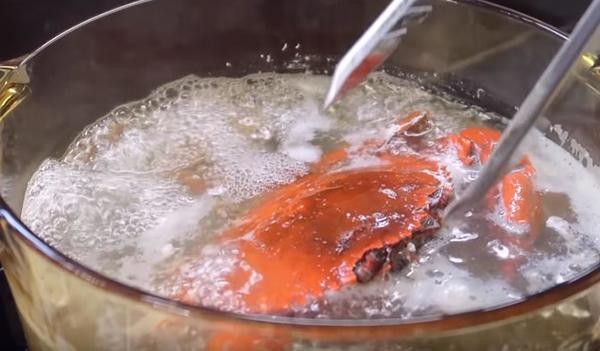 Cách nấu súp cua nấm tuyết: Luộc cua tươi để lấy thịt ngọt