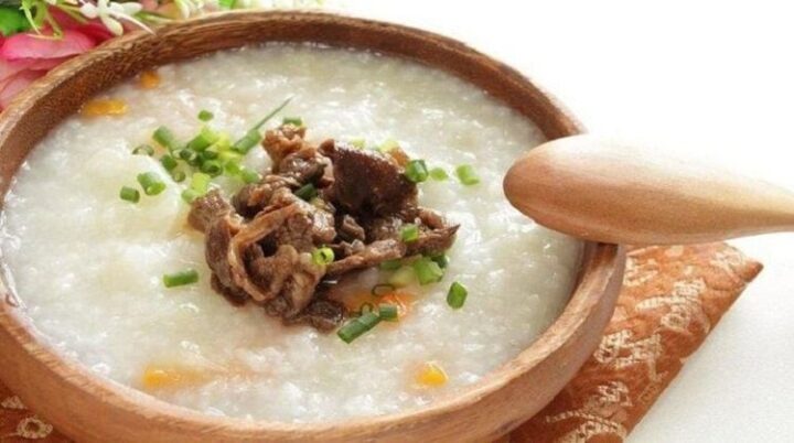 Cháo thịt bò thành phẩm thơm ngon bổ dưỡng