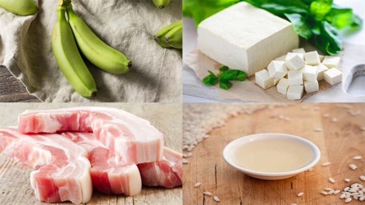 Nguyên liệu chính cho món canh chuối đậu om sườn