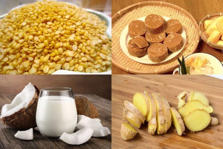 Nguyên liệu làm món chè trôi nước nhân đậu xanh truyền thống