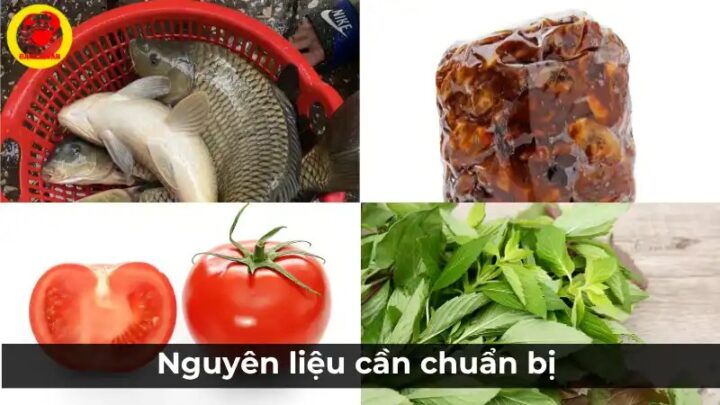 Nguyên liệu đầy đủ cho cách làm cá chép nấu chua