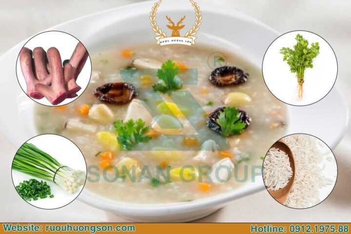 Nguyên liệu tươi ngon chuẩn bị nấu cháo nhung hươu cho bé
