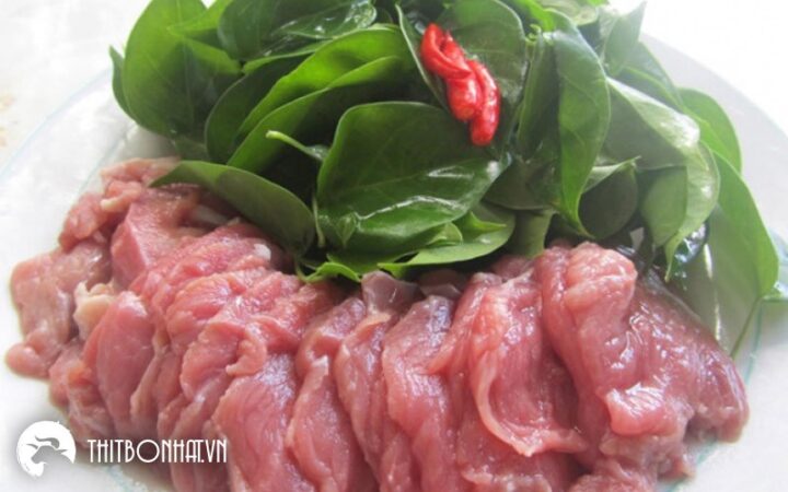 Nguyên liệu làm lẩu bò nhúng lá giang