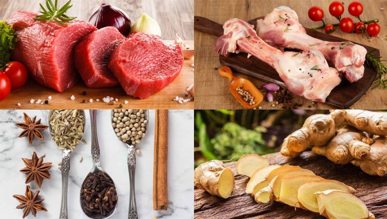 Nguyên liệu nấu nước dùng bún bò