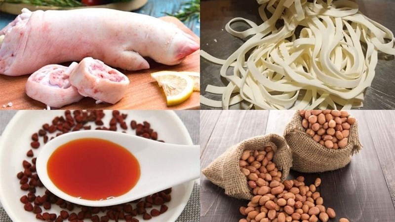 Các loại nguyên liệu tươi ngon cho món mì Quảng giò heo