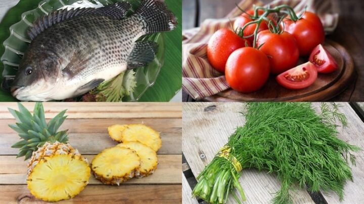 Nguyên liệu chuẩn bị để nấu bún cá rô phi tươi ngon tại amthucdocdao.com