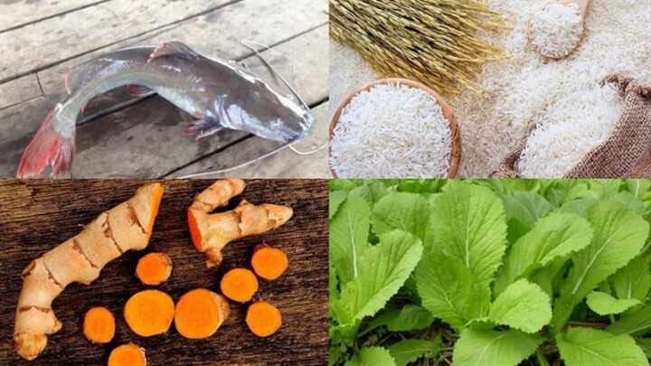 Nguyên liệu chính chuẩn bị cho món cháo cá lăng thơm ngon