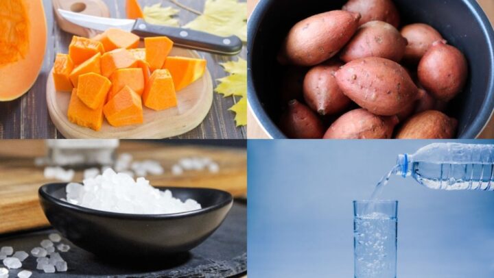 Nguyên liệu món ăn sữa khoai lang bí đỏ