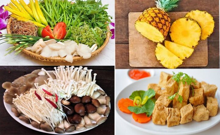 Nguyên liệu lẩu nấm thái chay