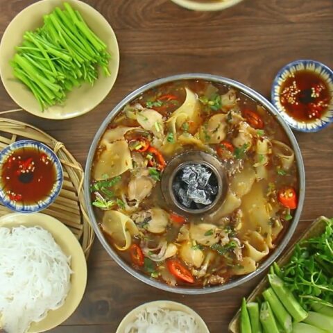 Thành phẩm lẩu ếch miền Bắc măng cay hấp dẫn