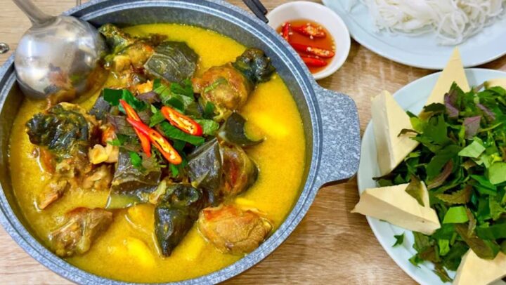 Món ba ba om chuối đậu thơm ngon, nóng hổi, chuẩn vị