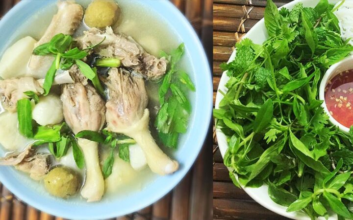 Nồi vịt om sấu nóng hổi với thịt vịt mềm, sấu chua thanh và khoai sọ bùi dẻo, minh họa cách làm món vịt om sấu ngon nhất.