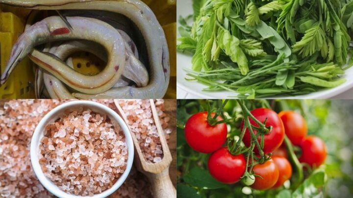 Nguyên liệu tươi ngon chuẩn bị cho món canh chua cá lạc