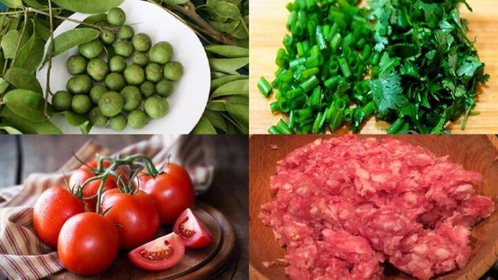 Nguyên liệu tươi ngon cho món canh sấu thịt băm