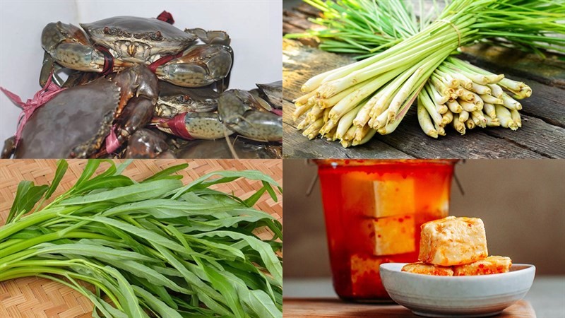 Nguyên liệu món ăn lẩu cua biển nấu chao