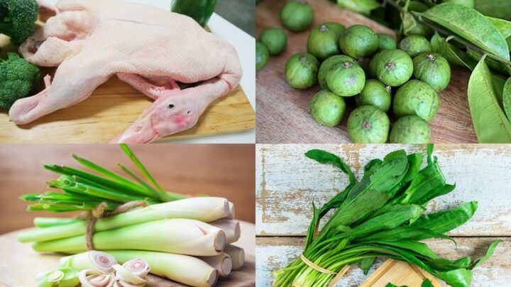 Nguyên liệu cần thiết để làm vịt om sấu miền Bắc chuẩn vị