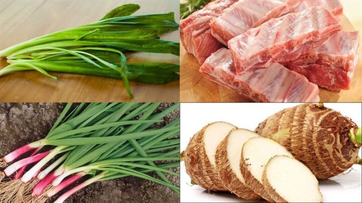Nguyên liệu tươi ngon cho cách nấu khoai môn ngon như sườn heo và khoai môn
