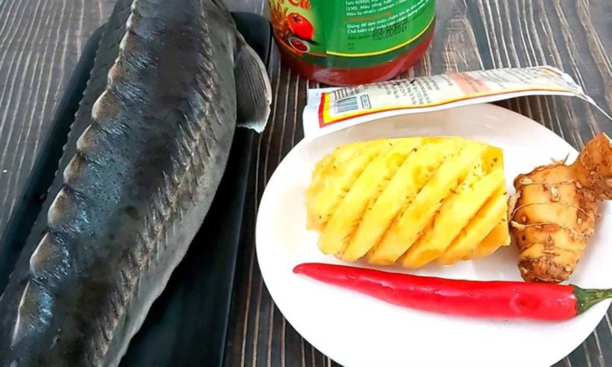 Nguyên liệu tươi ngon cho món lẩu cá tầm chuẩn vị, đảm bảo hương vị cá tầm ngon nhất