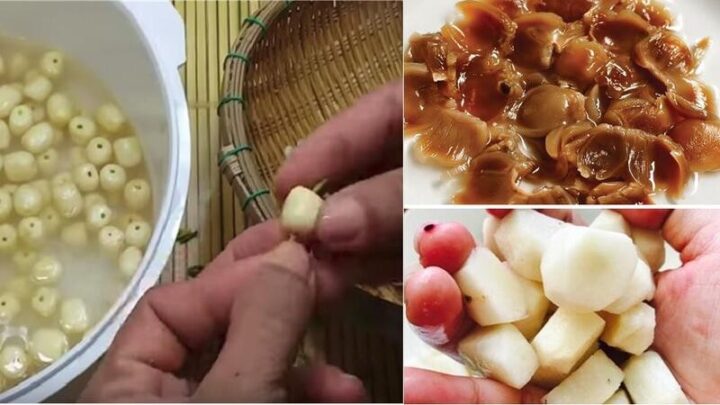 Sơ chế nguyên liệu cơ bản cho món chè nhãn nhục củ năng hạt sen