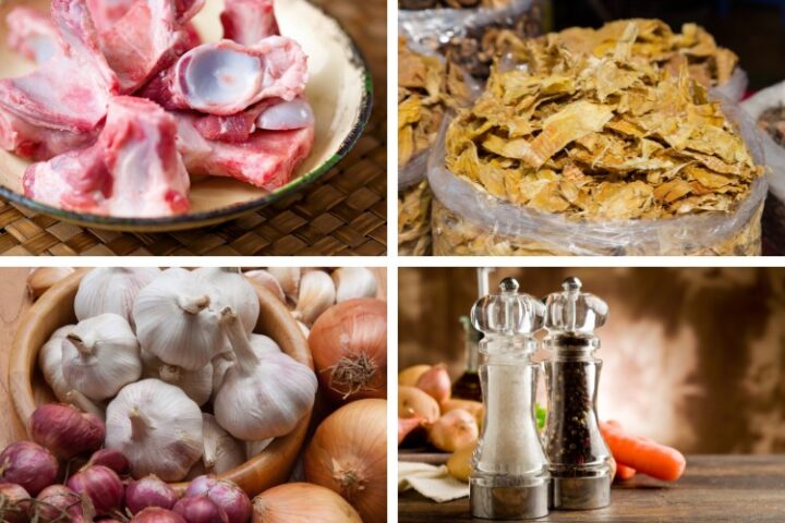 Nguyên liệu tươi ngon chuẩn bị cho cách nấu món măng khô với xương heo đậm đà