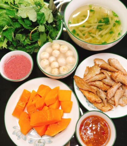 canh bi dao ca chien ca phao rau sE1BB91ng du dE1BBA7 recipe main photo