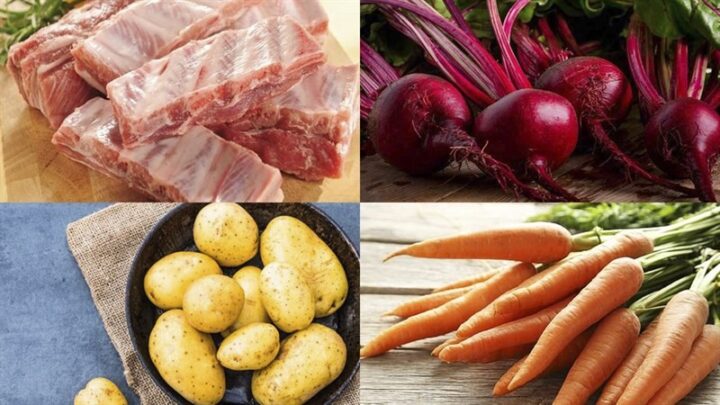 Nguyên liệu món ăn canh sườn non hầm rau củ