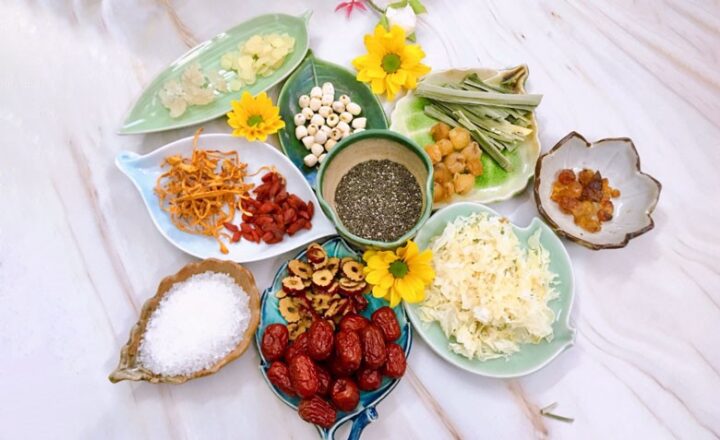 Nguyên liệu chính chuẩn bị cho cách nấu chè tuyết dưỡng nhan