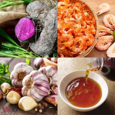 Tôm khô và các loại rau gia vị