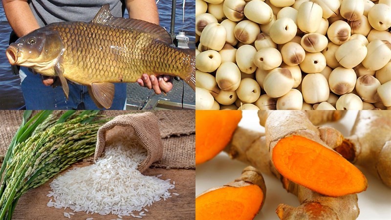 Nguyên liệu tươi ngon làm cháo cá chép hạt sen