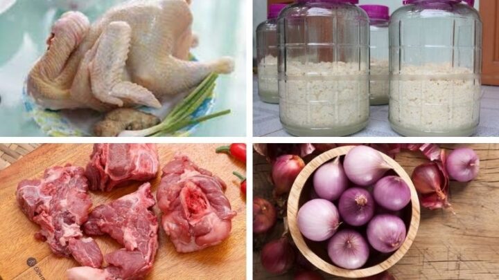 Nguyên liệu tươi ngon để học cách nấu rượu nếp và lẩu gà