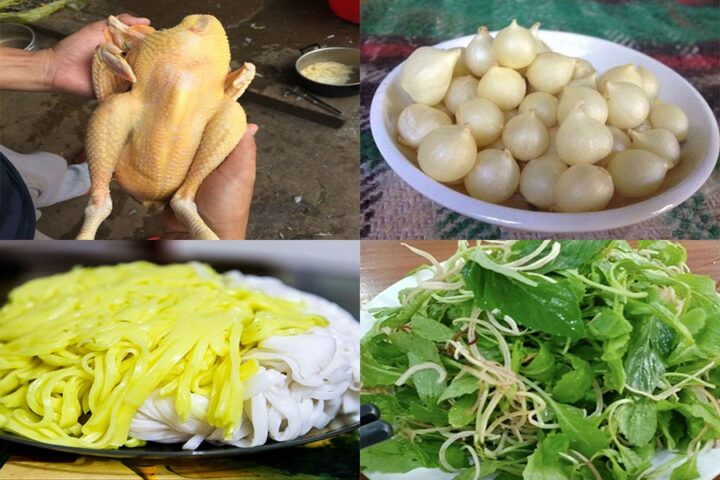 Nguyên liệu chuẩn bị cho cách nấu mì quảng gà thơm ngon tại nhà