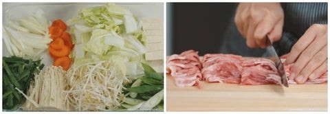 Nguyên liệu cho lẩu kim chi tự làm tại nhà