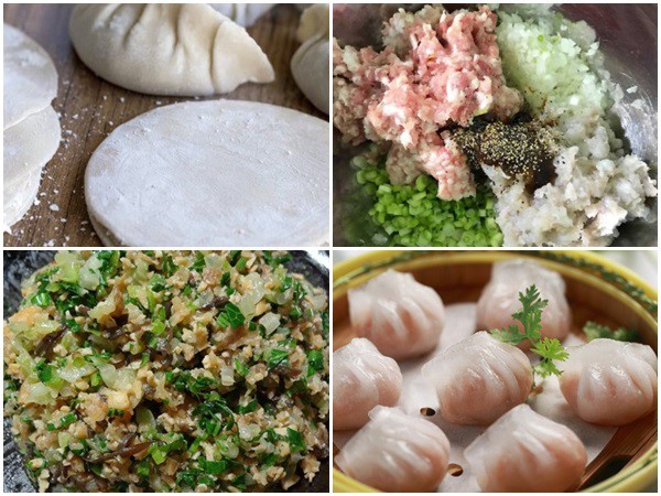 Bộ nguyên liệu cơ bản cho món canh sủi cảo rau cải thơm ngon