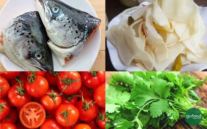 Nguyên liệu nấu canh chua đầu cá tươi ngon