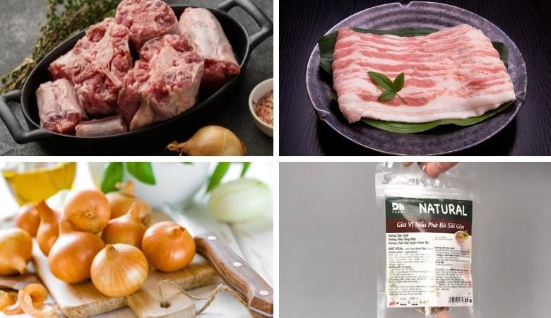 Phở đuôi bò là sự kết hợp của rất nhiều nguyên liệu khác nhau