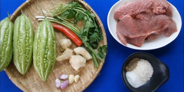 Nguyên liệu tươi ngon để nấu canh khổ qua thịt bò tại nhà