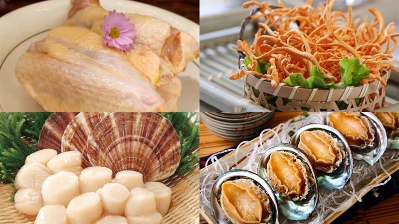 Nguyên liệu chính cho món canh gà bào ngư sò điệp