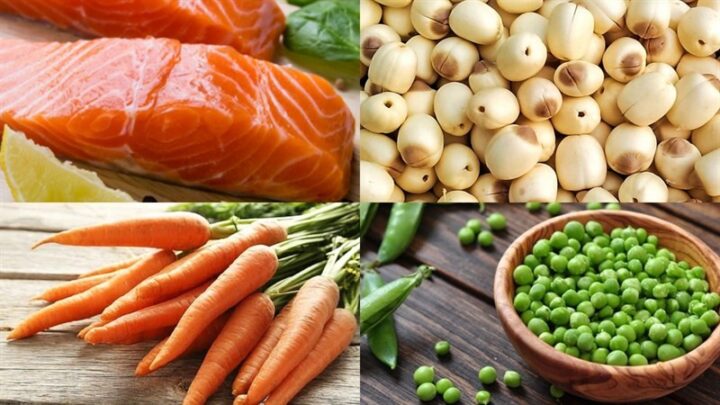 Chuẩn bị các nguyên liệu tươi ngon để nấu súp cá hồi hạt sen