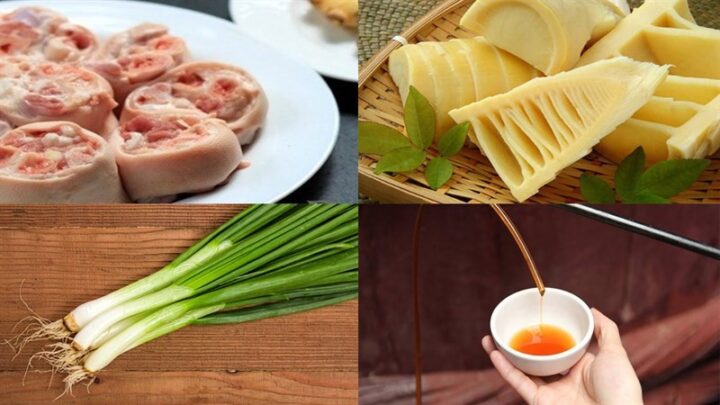 Nguyên liệu món ăn chân giò hầm măng tươi
