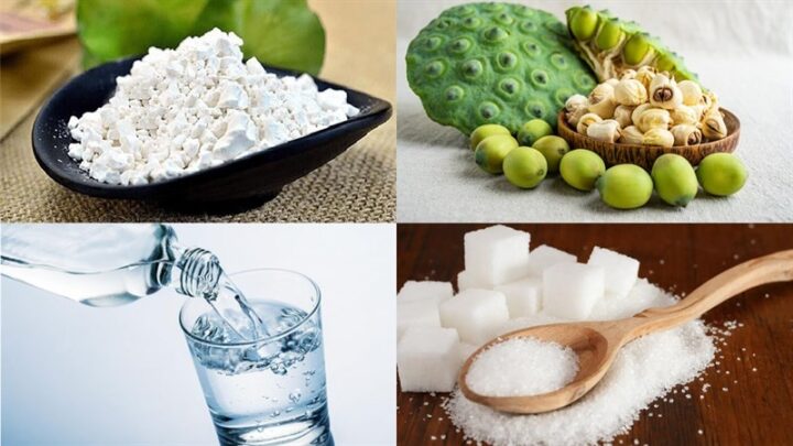 Nguyên liệu món ăn chè hạt sen bột sắn